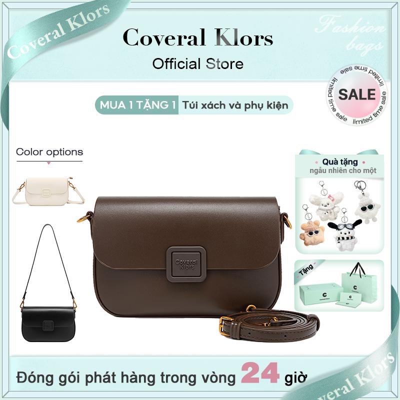 【MUA 1 TẶNG 1 Túi xách và phụ kiện COVERAL & KLORS-【đóng gói hộp quà tặng - Túi vuông nhỏ gọn nhẹ tiện dụng cho nữ công sở đa năng Túi màu đen Brown Bag