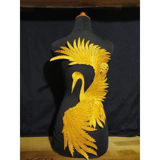Renda bordir burung flamingo 4