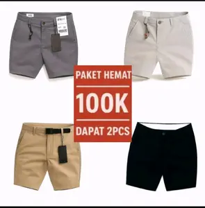 Promo Hemat 100K Dapat 2Pcs celana chinos Pendek Premium Quality  Slimfit Casual Kain Distro Nyaman Chinos Pria Katun Combed Lembut Shorts Santai Cowok Dewasa
