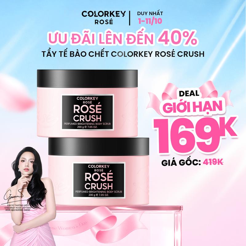 [COMBO HOT GIẢM 40%] Tẩy Tế Bào Chết BODY - COLORKEY ROSÉ Hỗ Trợ Dưỡng Sáng Da Mềm Mịn, Lưu Hương Trên Da 200g