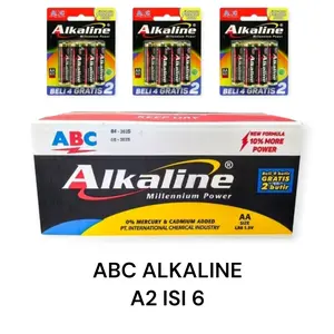 BATERAI ABC ALKALINE A2 & A3 ISI 6 PCS Battery Alat Jam Kamera Keyboard Headset Lampu Mouse