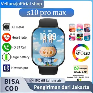 Smartwatch 10 Pro 100%baruOriginal Mendukung operasi gerakanwith 1.66" HD AMOLED Display Waterproof Bluetooth Call Smartwatch wireless charging Dan Ganti Wallpapper Jam Tangan Smartwatch Monitor Detak Jantung