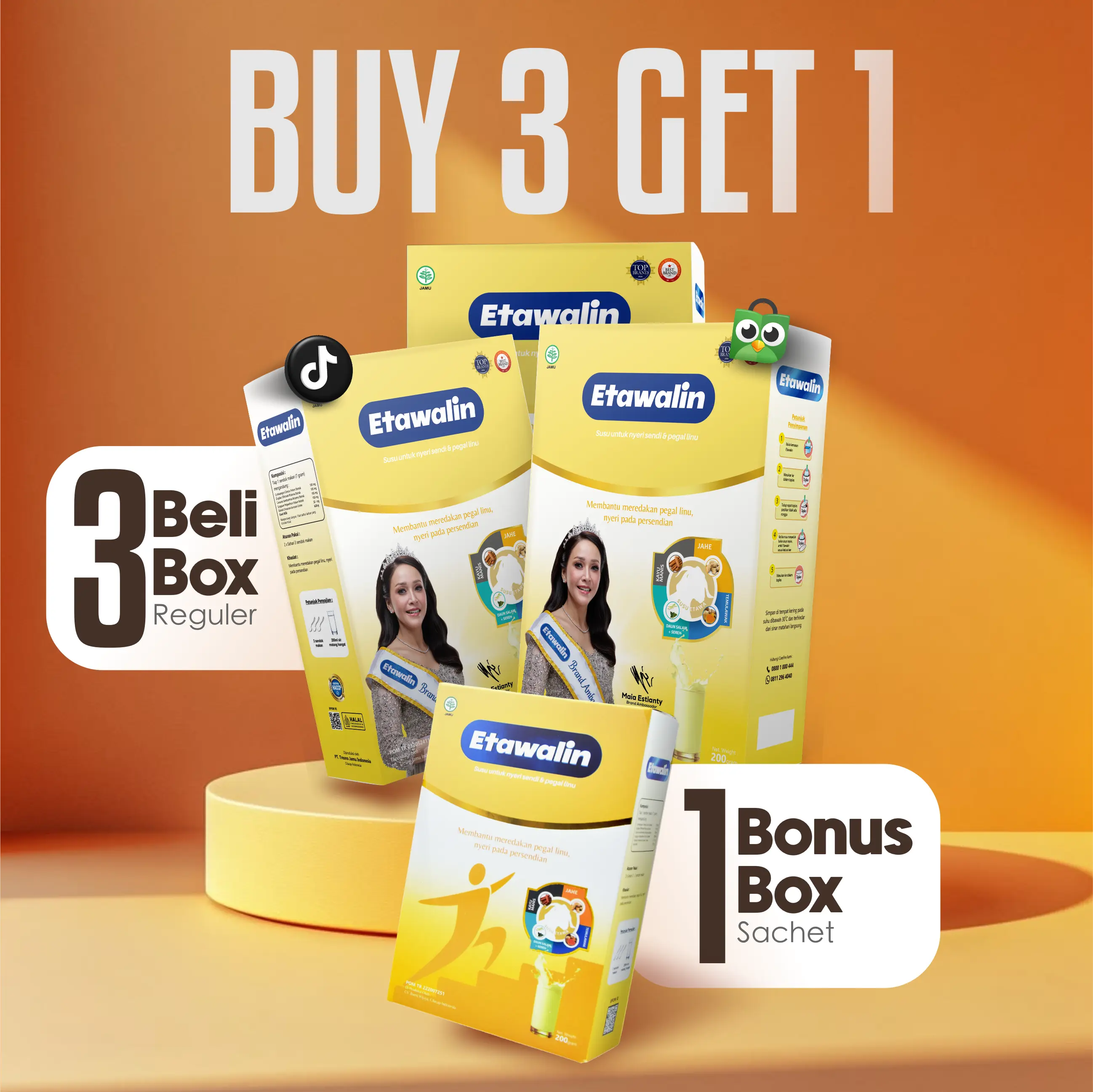 Promo Etawalin 3 Box Bonus 1 Box Sachet Original Stock Terbatas