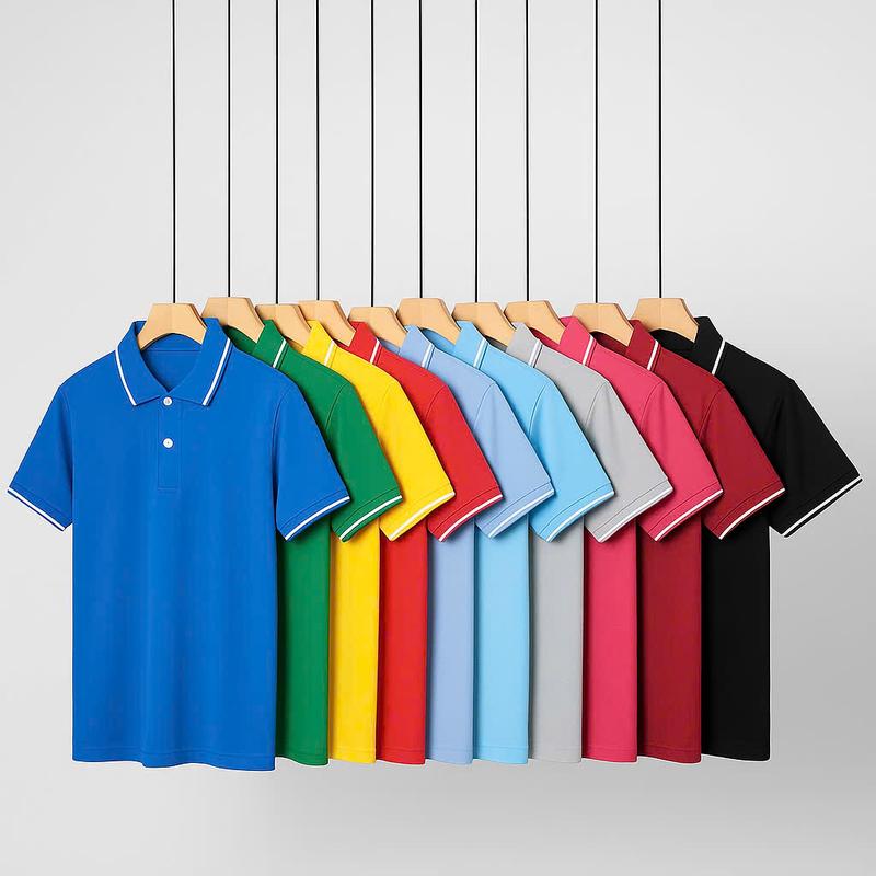Áo thun polo nam phối cầu vai chất vải cá sấu co giản Everest phối màu mới