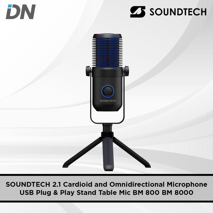 Soundtech Mic Jual SOUNDTECH 2.1 Microphone USB Plug & Play Stand Table Mic BM 800 / ...