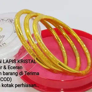Gelang Keroncong Motif Pasir Set Isi 3 Lapis Kristal - Bracelets