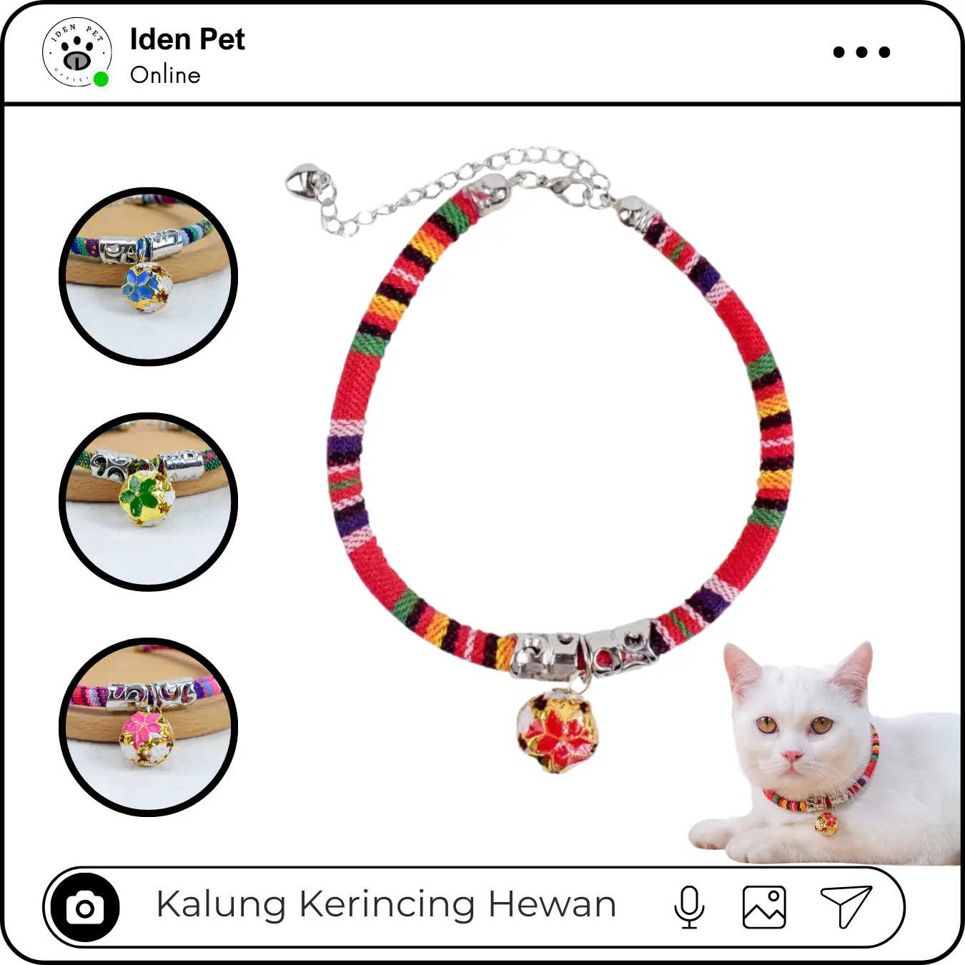 Kalung Kucing Anjing Model Jepang Kerincing Colar Hewan Kecil Kerincingan Dog Cat Collar Bell