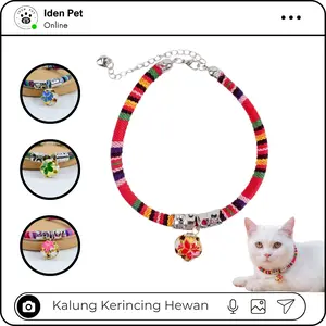Kalung Kucing Anjing Model Jepang Kerincing Colar Hewan Kecil Kerincingan Dog Cat Collar Bell