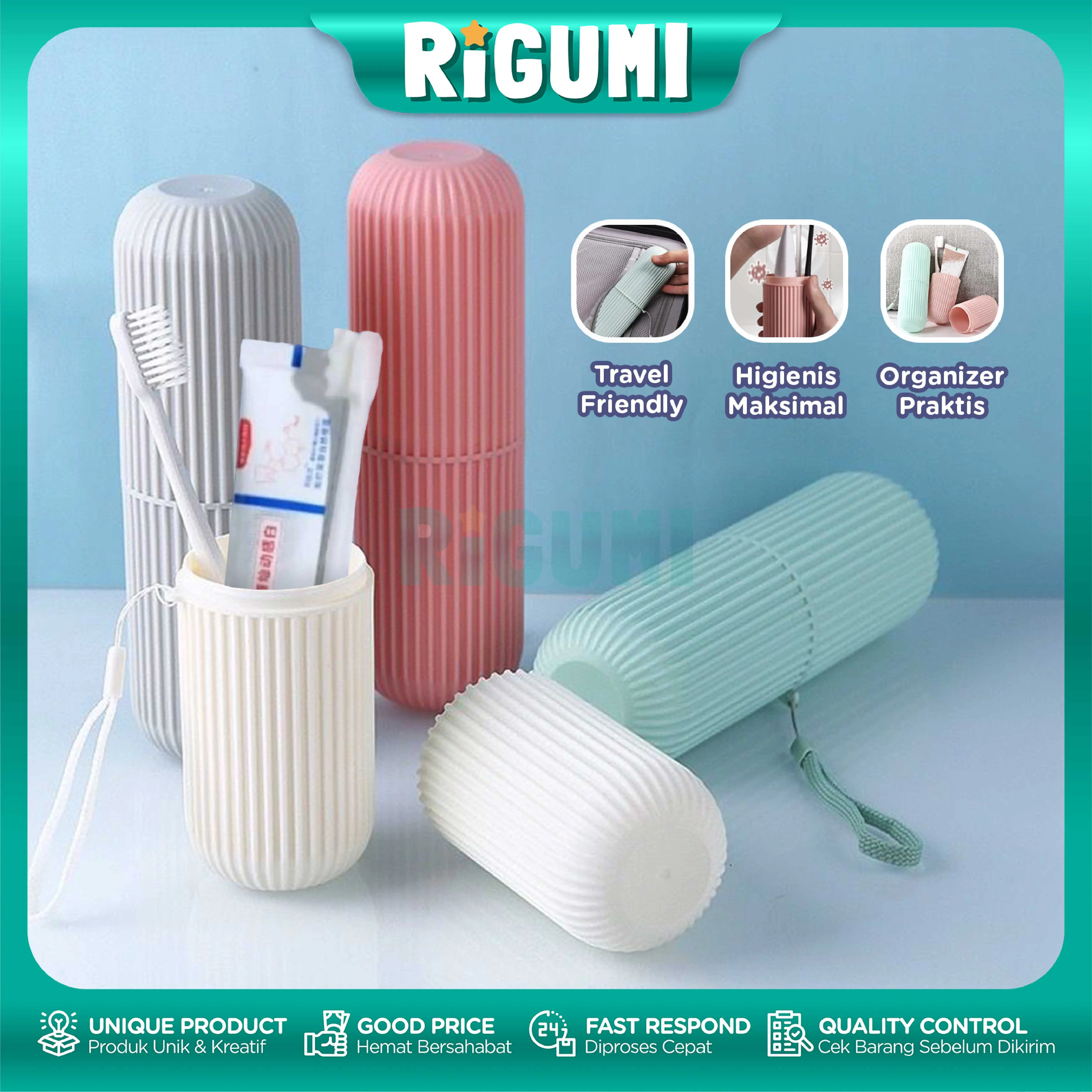 Tempat Sikat Gigi Travel Portable Tabung Dispenser Odol Plastik Anti Bakteri Organizer Toiletries Praktis