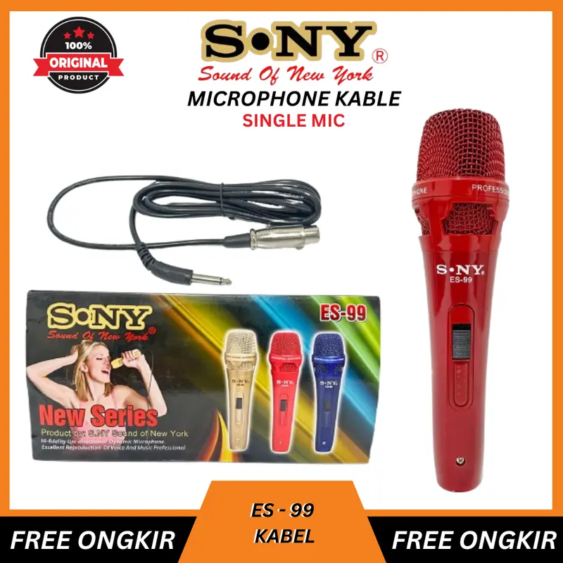 S. NY SOUND OF NEW YORK MIC KABEL MICROPHONE CABLE ES-99 MIKROFON KARAOKE 0