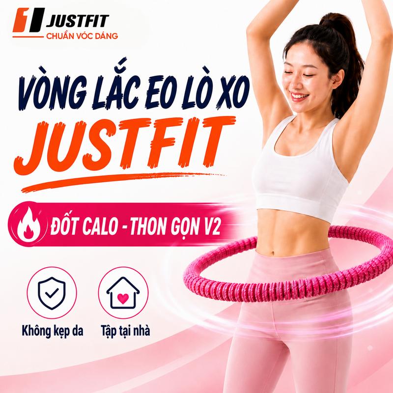 Vòng Lắc Eo JUSTFIT Dệt Vải Mềm Mại Tập Thể Dục, Tập Gym, Tập Yoga Tại Nhà