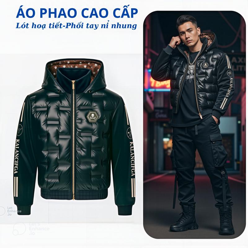  Áo Khoác Phao Da CIFGA Cao Cấp Thiết Kế Sang Trọng Giữ Nhiệt Đỉnh Cao Form Chuẩn Thời Trang Streetwear Cao Cấp 