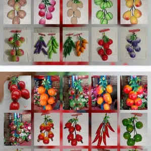 Buah kayu artificial / bunga hias gantung dekorasi dinding / hiasan buah gantung / dekorasi hiasan plastik