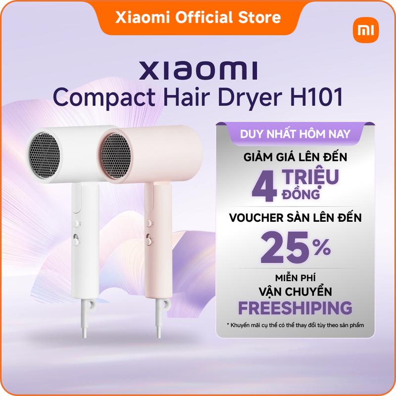 Xiaomi Compact Hair Dryer H101｜Nhỏ gọn và có thể gập lại｜Luồng khí cao 15m/giây*｜50 triệu* ion âm｜Nhiều chế độ luồng khí