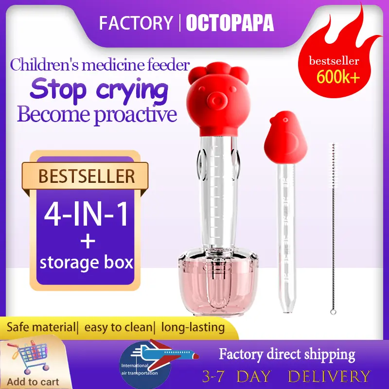 Silicone Medication Dropper with Measurements - Baby & Child-Safe Anti-Choke Medicine Feeder - Specially Designed for Easy Drug Administration