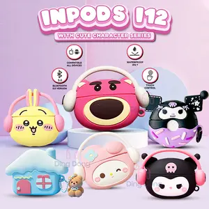 [DingDong] COD Headset Bluetooth i12 Inpods 12 Dengan Case Kartun 3D Karakter Baru True Wireless Stereo HIFI Bass Earbud Earphone