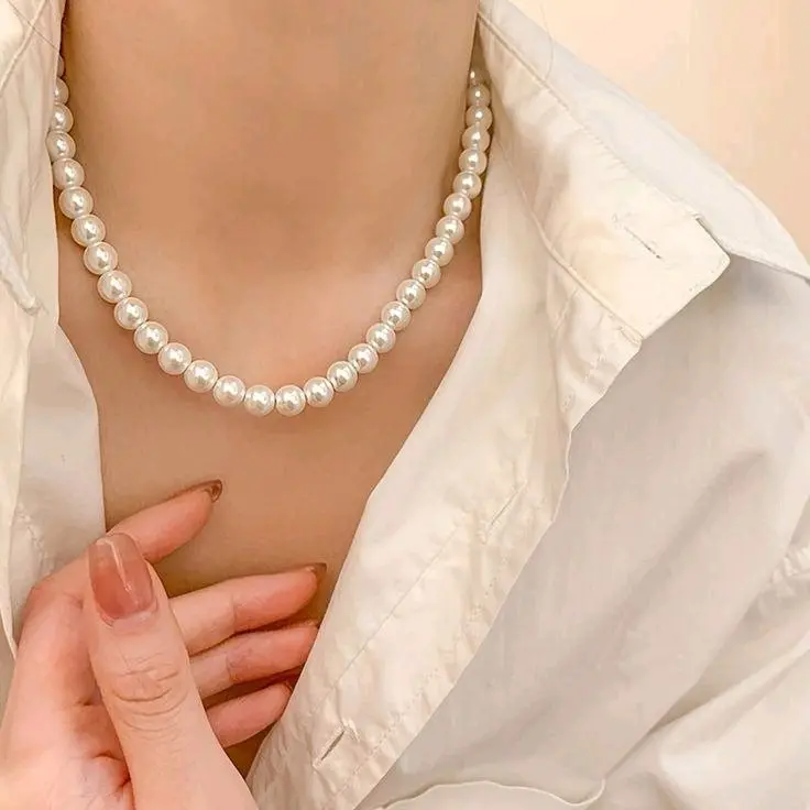 KALUNG MUTIARA KULIT KERANG ASLI PREMIUM  FASHION WANITA PREMIUM TERBARU (40cm) (Bisa Req Uk)