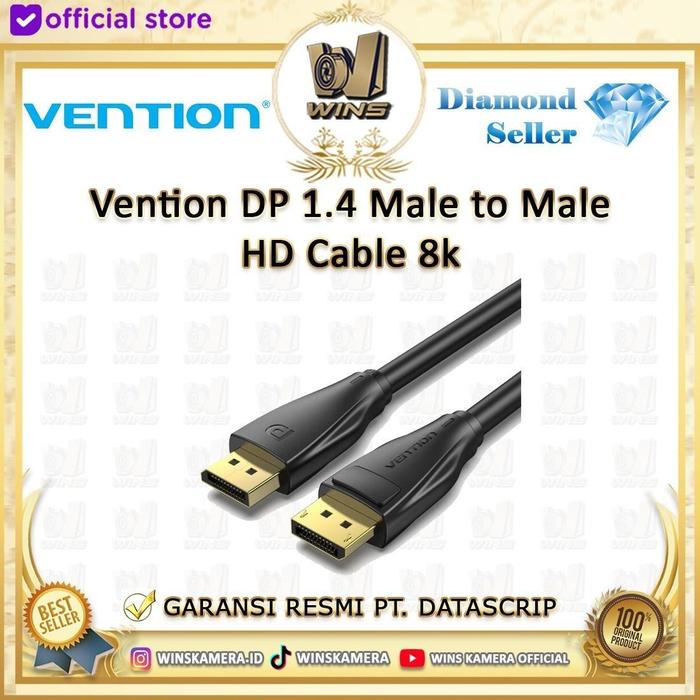Gambar Vention Kabel DisplayPort DP 1.4 Male to Male HD Cabble 8K 2M dari WINS OFFICIAL STORE Kota Administrasi Jakarta Utara Tokopedia