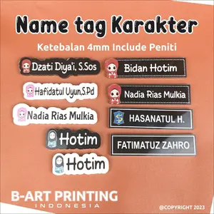 Name Tag Akrilik Icon Papan Nama Karakter Nama Dada Icon Kartun Muslim Muslimah Papan Nama Kartun Name Tag Icon Karater