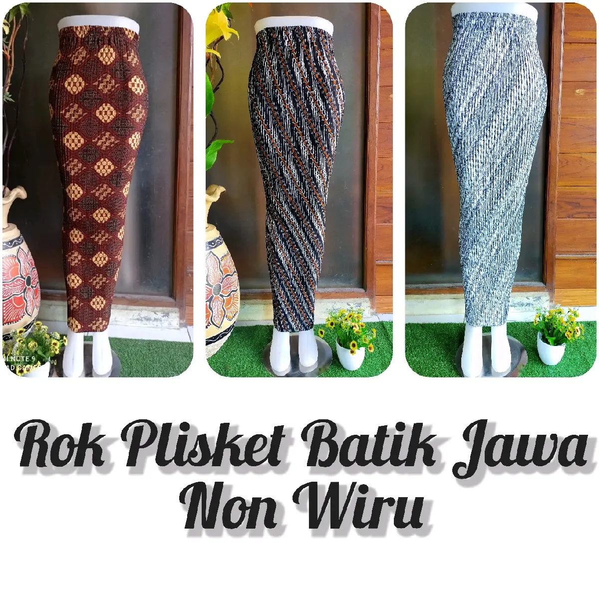 Rok Plisket Jarik Instan Motif Batik Bawahan kebaya wanita