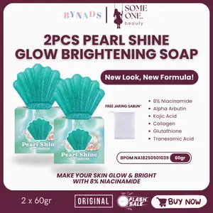 [BELI 2 LEBIH HEMAT] BYNADS NEW FORMULA PEARL SHINE GLOW BRIGHTENING SOAP 60gr - With 8% Niacinamide Collagen - Mencerahkan Kulit ORIGINAL BPOM