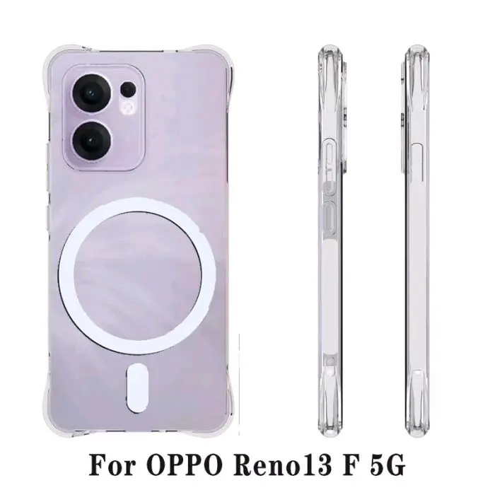 Case Casing For Oppo RENO 13 13F 4G 5G MAGSAFE TPU CLEAR KORI Magnetic Wireless Transparan Softcase Silicone. 8