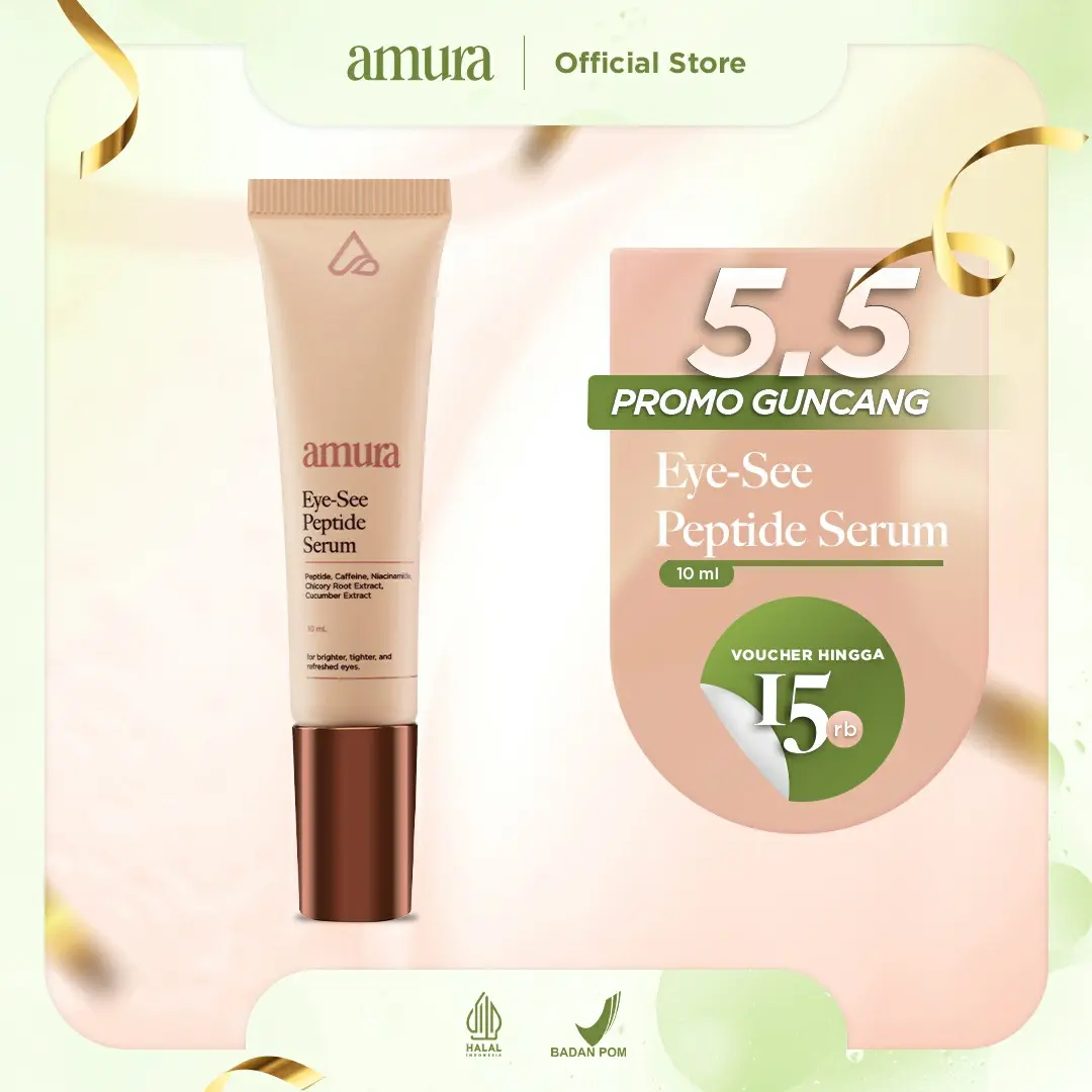Amura Eye-see Peptide Serum 10ml | Eye Cream Eye Serum Mencerahkan Area Mata Memudarkan Mata Panda Kantung Mata Cream with Cooling Tech
