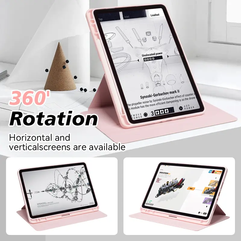DANYCASE 360° Rotating Case with Pencil Holder for Infinix XPAD 11inch 2024 Acrylic Tablet Casing  with Smart Wake/Sleep Silicone Tablet Cover 2