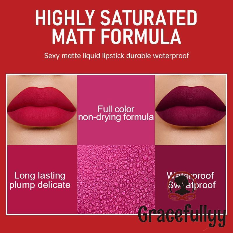 [COD]DNM Liquid Lipstik Matte Lipstick Long Lasting Matte Waterproof And Drable-GY 3