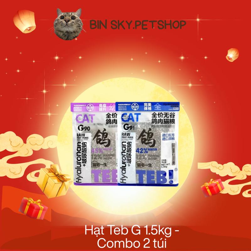 Hạt Teb G 90 & G91 cho Mèo - COMBO 2 1.5kg/Túi