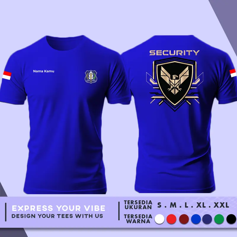 Kaos Baju Satpam Security Gratis Tulis Nama Kamu | Cotton Combed 30s V.1 2