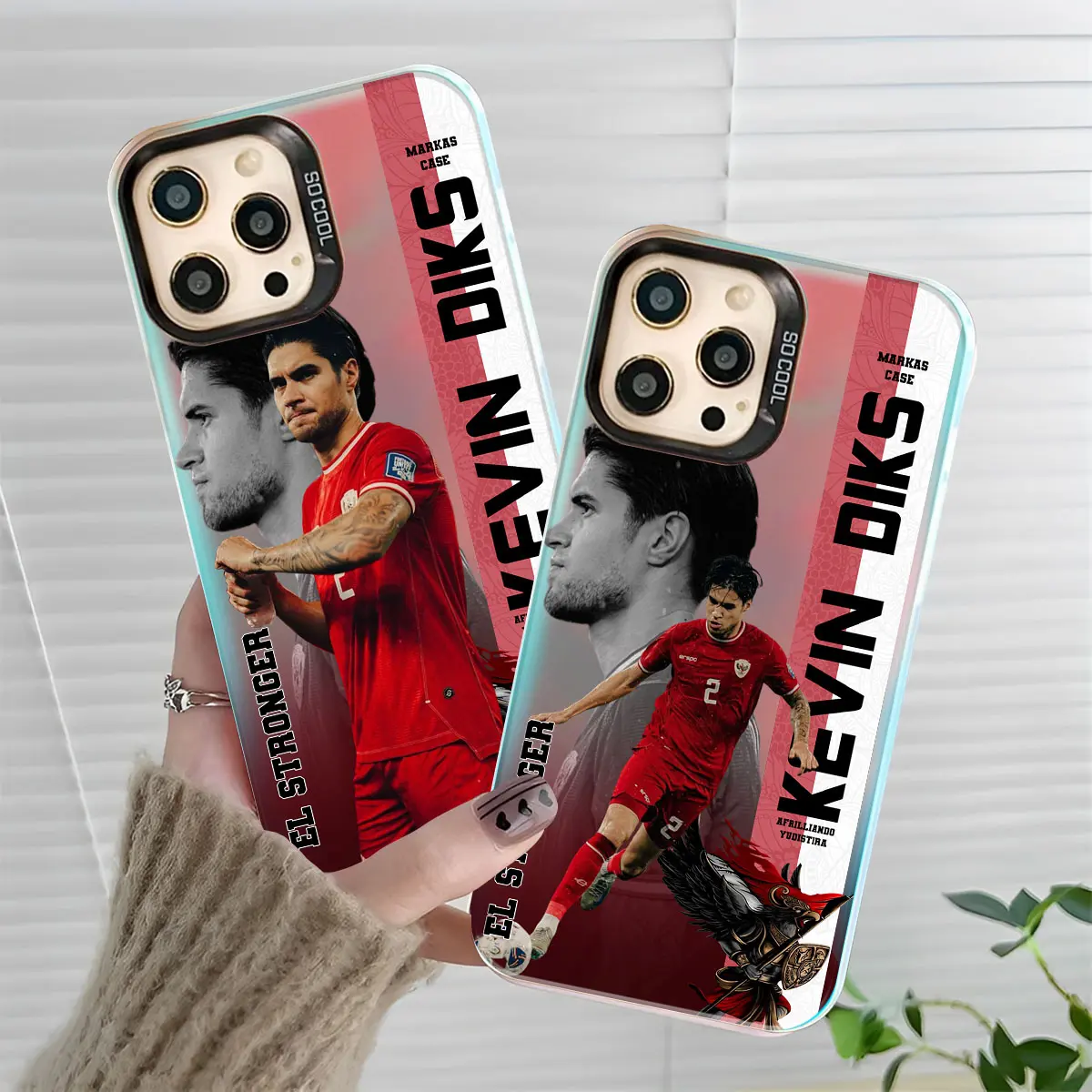 Case Casing timnas Ponsel Hologram Electroplating Compattible with iP - Opp - Viv - Sam - Redm - Real Cover Handphone Silikon