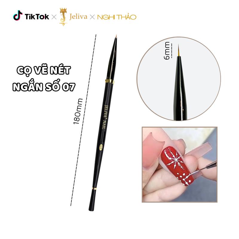  Cọ vẽ nét ngắn nail 6mm NGHI THẢO số 07 