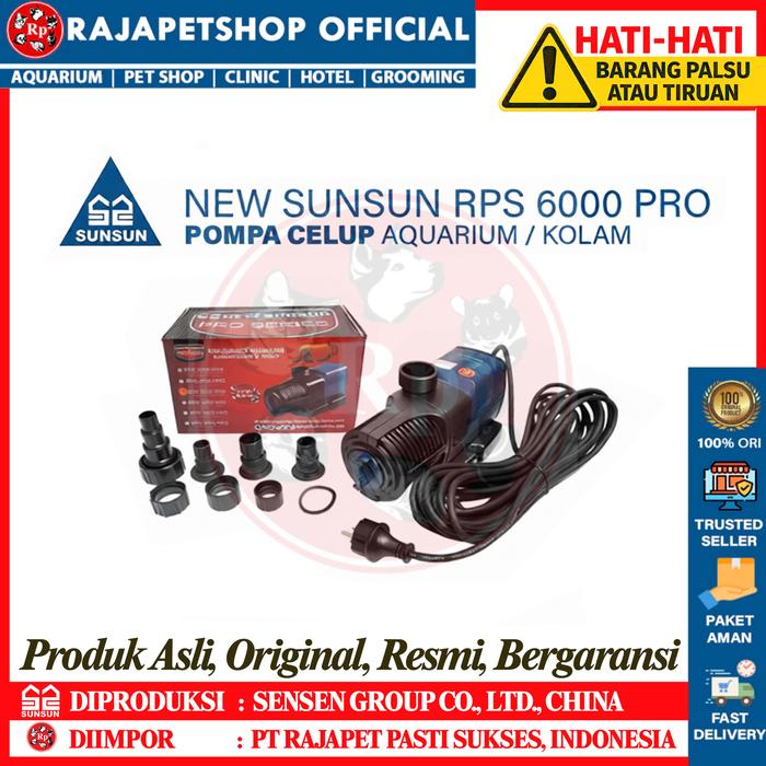 Gambar NEW SUNSUN RPS 6000 PRO Pompa Air Celup Kolam Aquarium dari Rajapetshop Official Kota Surabaya Tokopedia