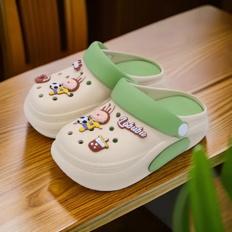 Comanier Wedges Platform EVA Square Toe Classic Bae Clog  Sepatu Sendal Baim Sandal Kodok 2