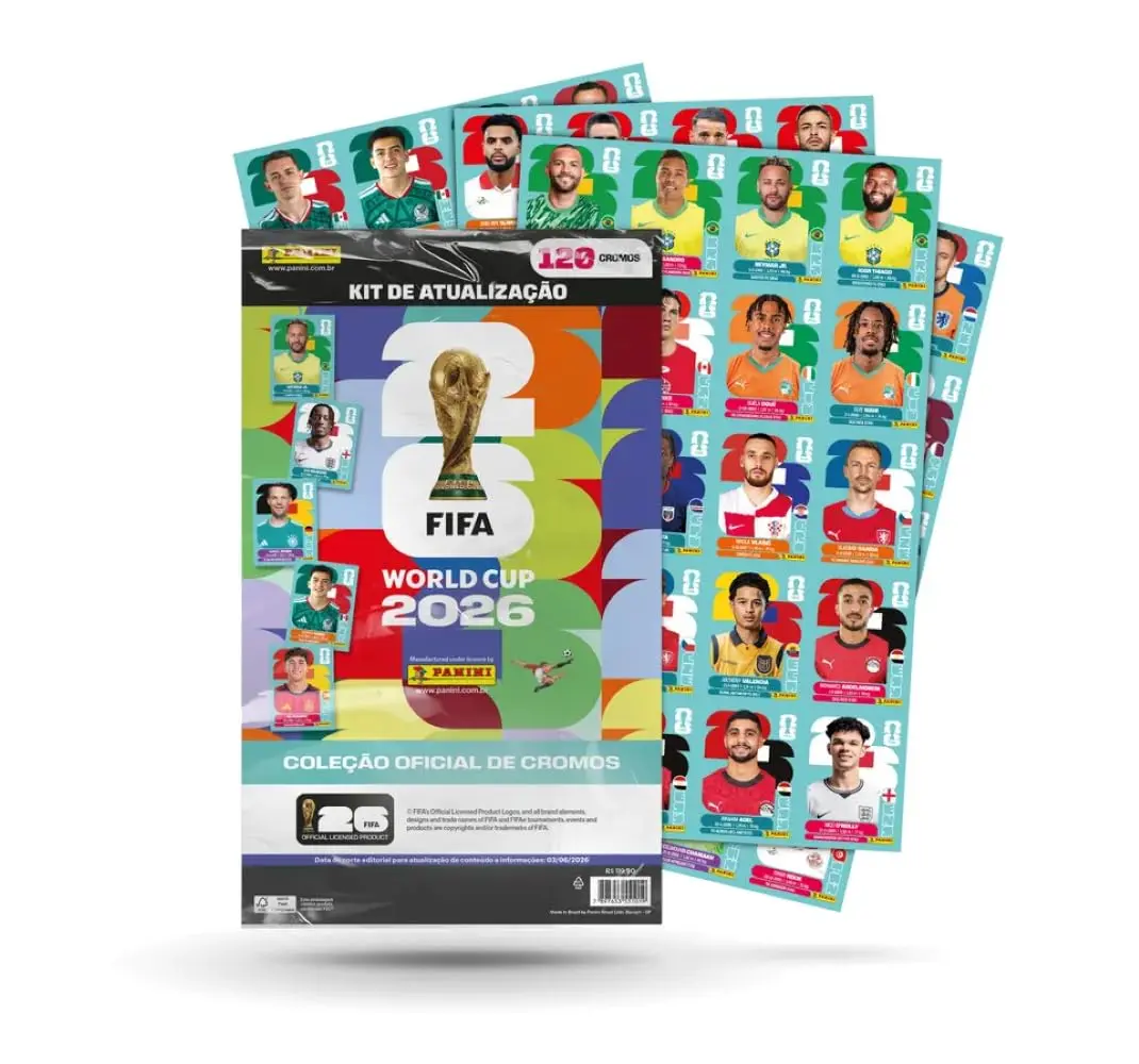  COPA DO MUNDO 2026 - Kit De Atualização - 120 Figurinhas + ALBUM CAPA DURA!