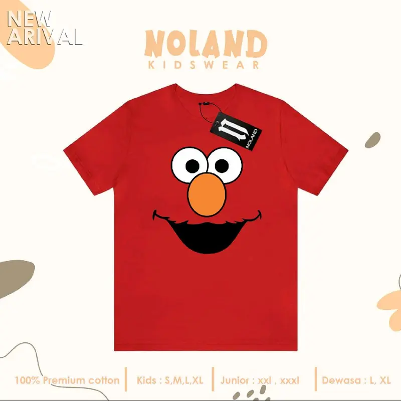 KAOS MOTIF ELMO SERIES  1-14 Tahun & dewasa 1