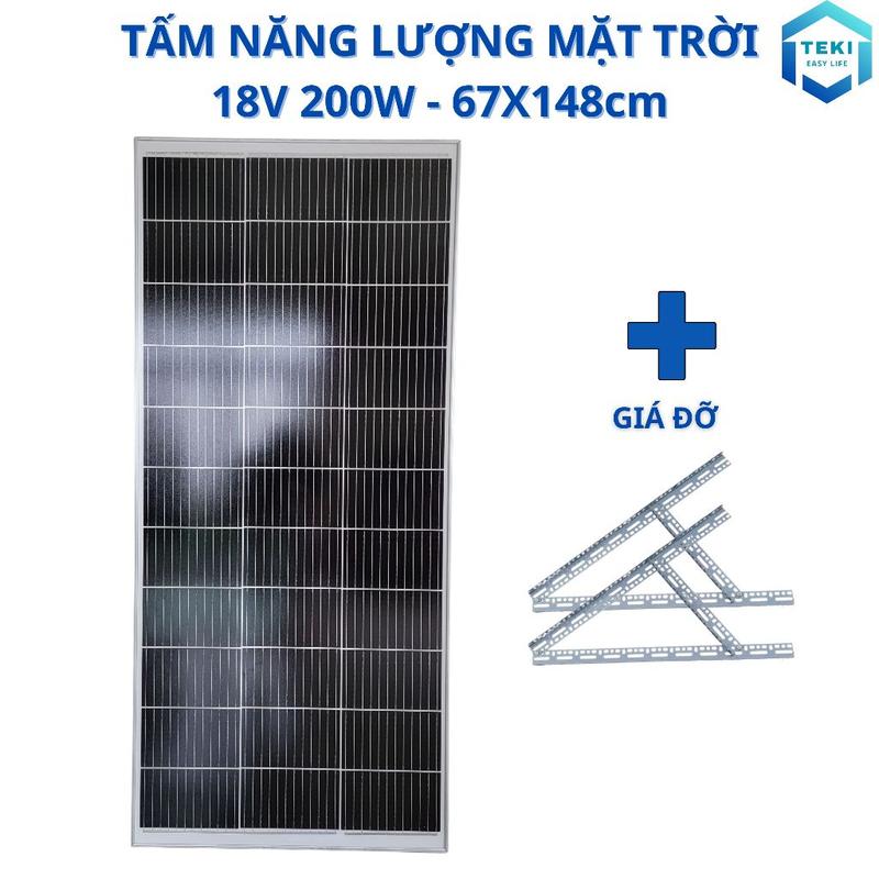 TẤM PIN NĂNG LƯỢNG MẶT TRỜI MONO 18V 200W 67x148cm - TEKI