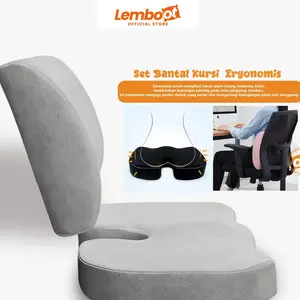 LEMBOOT CUSHION BANTAL SENDER DAN DUDUK 100% MEMORY FOAM BANTAL DUDUK DAN SANDARAN KURSI