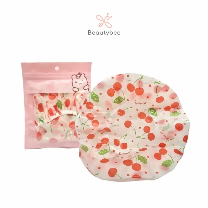 SHOWER CAP PLASTIK CHERRY TEBAL PREMIUM C0858