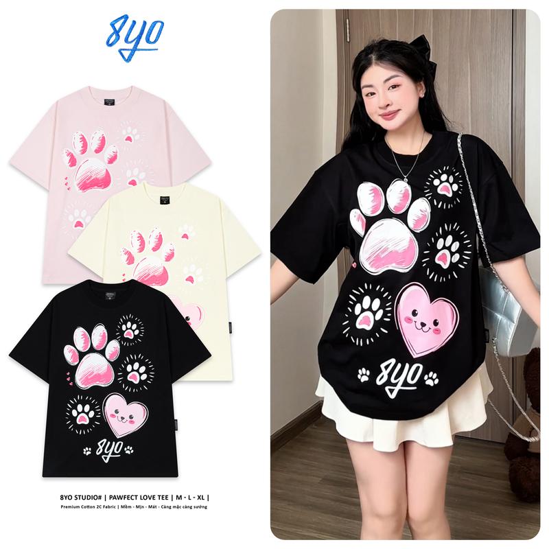  Áo Thun 8YO PAWFECT LOVE Tee Cotton Mềm Mịn Mát - Áo Phông Cổ Tròn Local Brand Unisex Nam Nữ Form Rộng 