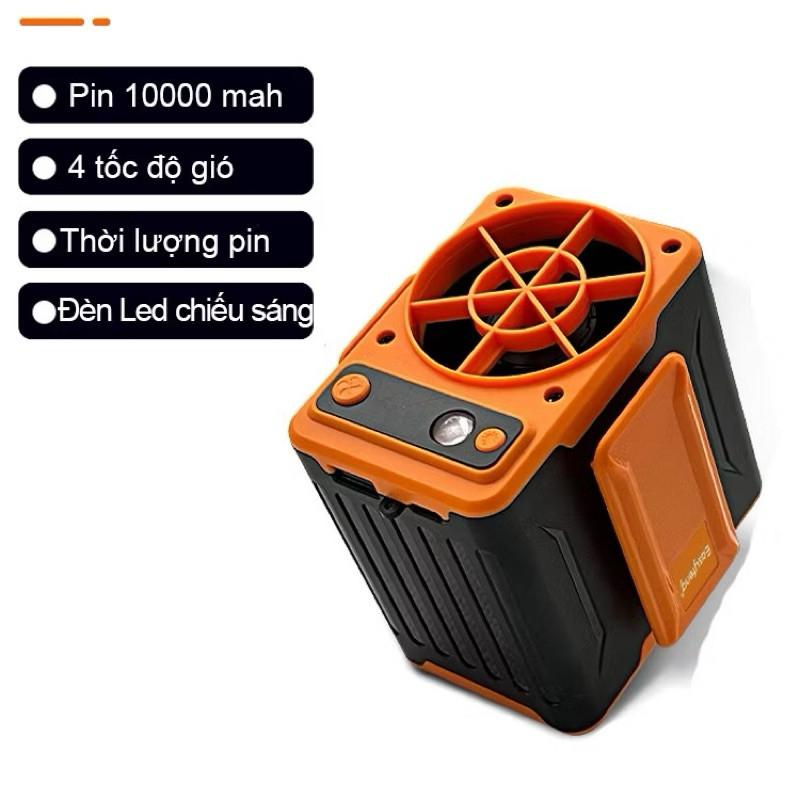 Quạt Đeo Thắt Lưng Mini F13, Quạt Mini Công Suất Lớn 10000mAh, Quạt Làm Mát Lưng Tích Hợp Sạc Dự Phòng 10000mAh, Quạt Kẹp Thắt Lưng Áo Điều Hòa, Quạt Kiêm Sạc Dự Phòng Tích Điện, 4 Mức Gió, Có Đèn, Quạt Mini Cầm Tay USB Kiểu Kẹp 9