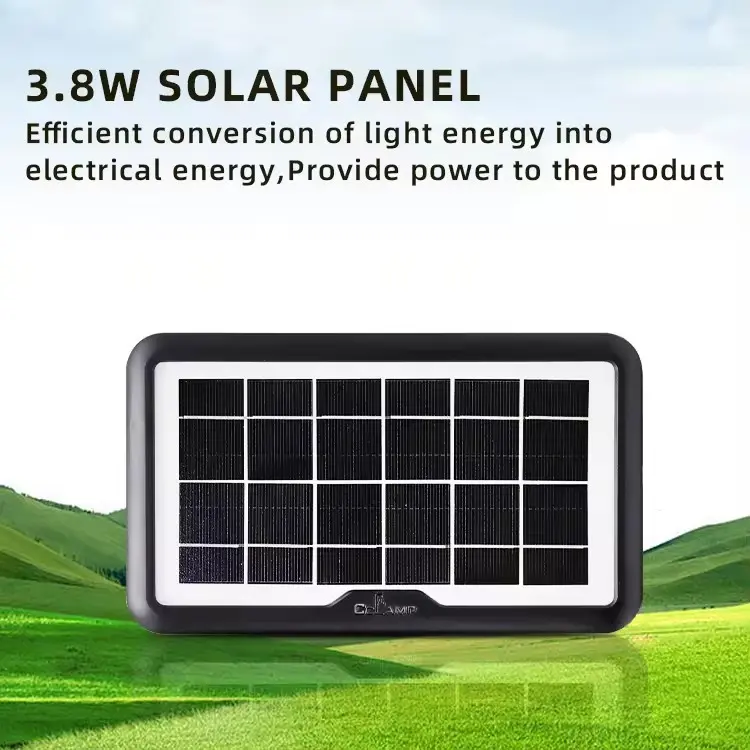 CCLAMP Panel surya  6v3.8w monokristal silikon luar panel fotovoltaik nyaman luar ruangan USB dengan 5 jenis kepala pengisian lampu  tenaga 6