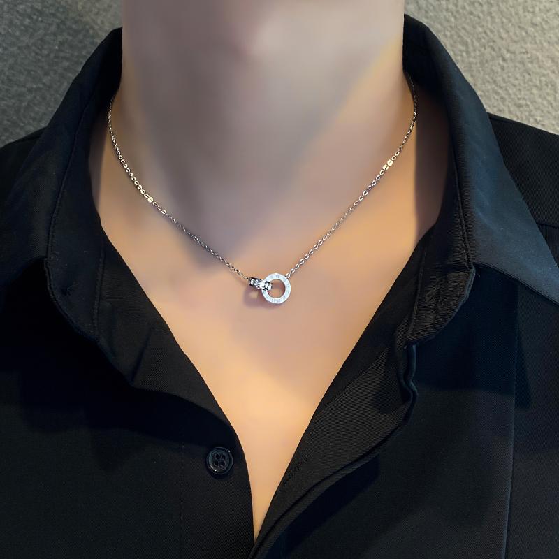 Vòng Cổ Hình Tròn Họa Tiết Phong Cách Cá Tính Thiết Kế Cổ Điển Và Đơn Giản Thích Hợp Cho Phong Cách Hip Hop Và Trung Tính Với Dây Chuyền Xương Đòn Phụ Kiện Mặt Dây Chuyền