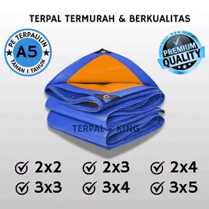 TERPAL A5 JEMUR PADI 2X2 2X3 2X4 2X5 3X3 3X4 PELINDUNG HUJAN - A5 Biruvoren  Plastik