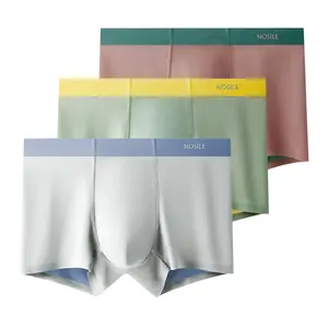3PCS Nosile Underwear Two Tone 30D Ice Silk Texture Soft | Celana dalam boxer Pria