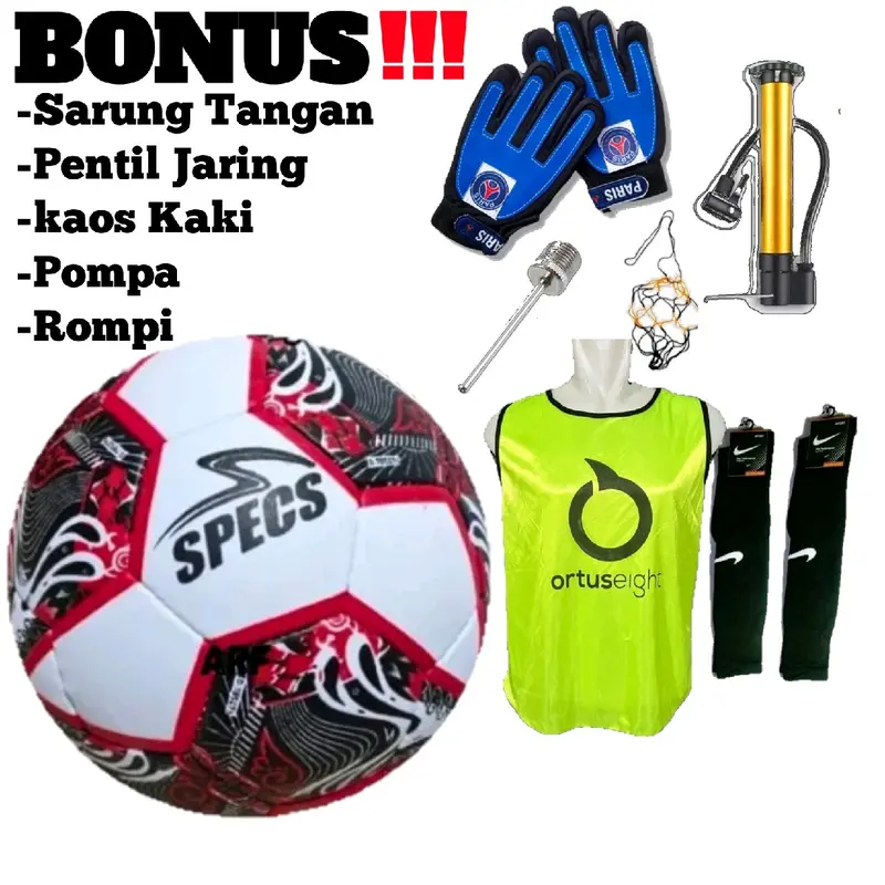 Bola Sepak Berkualitas Super untuk Anak-Anak Size 5 dengan Bonus Sarung, Jaring, dan Pompa - Outdoor 2