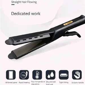 Pelurus rambut asli Pelurus rambut pelat besar Pelurus rambut pelat datar keramik Kunci pintar PTC Pemanasan cepat Untuk rambut tebal Pelurus rambut salon Suhu yang dapat disesuaikan Pemanasan cepat Pelat datar pemanas cepat Tegangan ganda Curly