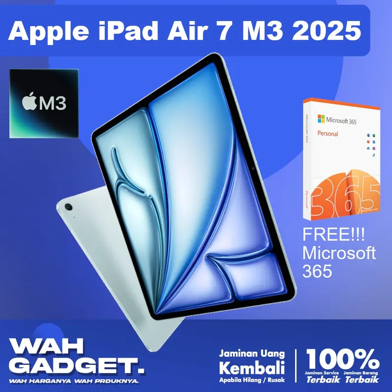 Apple iPad Air 7 M3 2025 11" 13" Wifi Only | 128GB 256GB 512GB 1TB | Ori BNIB | Garansi Inter 1 Tahun [tokopedia coba] 0