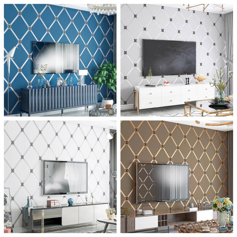 Geometric Lines Wallpaper PVC 45cm by 10mSelf Adhesive Waterproof Sticker Home Decor 0